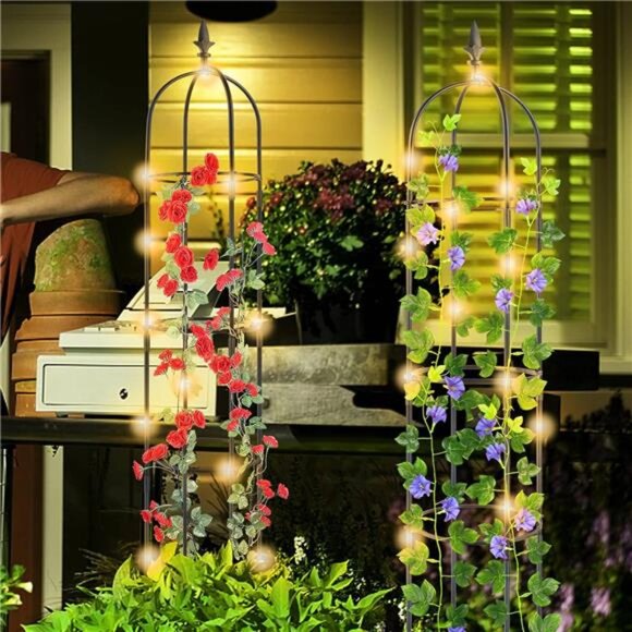 2 Pack Garden Trellis for Climbing Plants Outdoor, Rustproof Plastic Coated - Picture 4 of 7